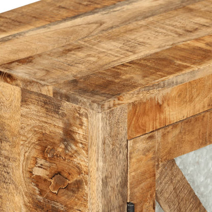 Příborník 80X30X71 Cm Masivní Hrubé Mangovníkové Dřevo A Kov Růžová