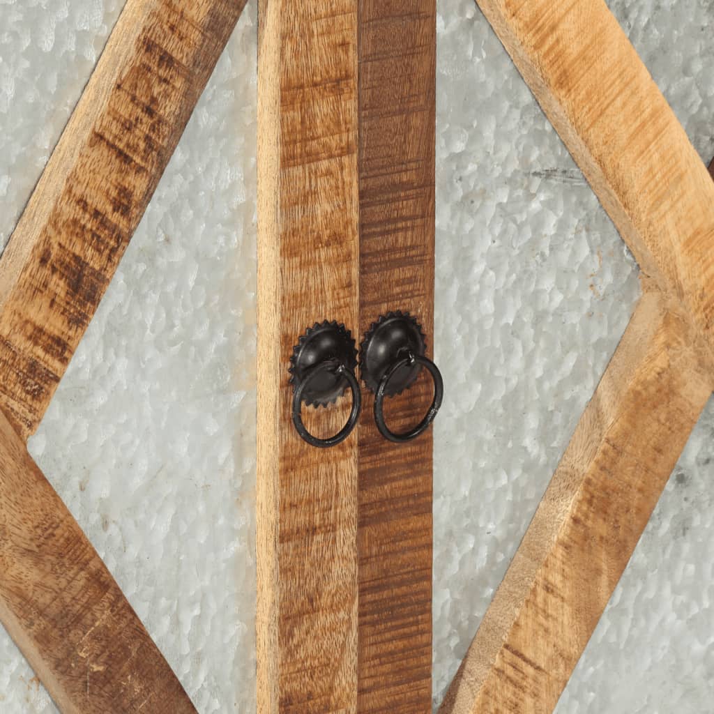 Příborník 80X30X71 Cm Masivní Hrubé Mangovníkové Dřevo A Kov Růžová