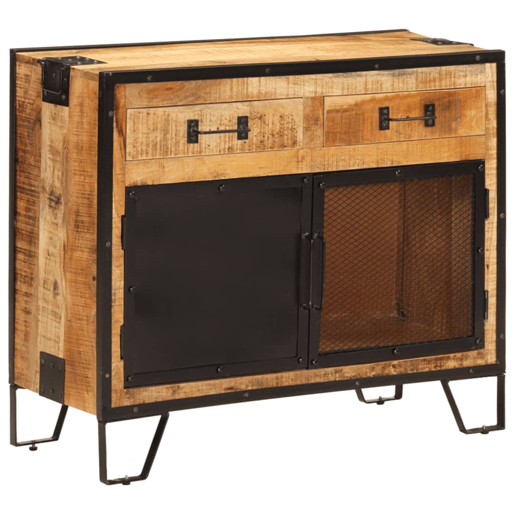 Příborník 80X31X66 Cm Masivní Hrubé Mangovníkové Dřevo A Kov