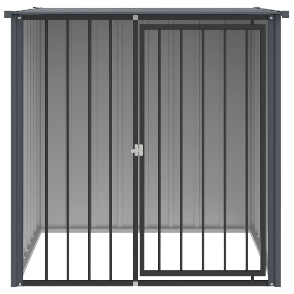 Psí Bouda Se Střechou Černá 110 X 103 X 109 Cm Pozinkovaná Ocel