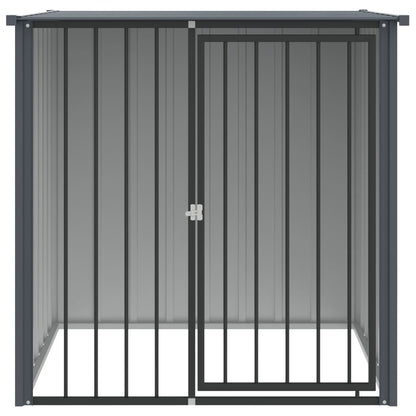 Psí Bouda Se Střechou Černá 110 X 103 X 109 Cm Pozinkovaná Ocel