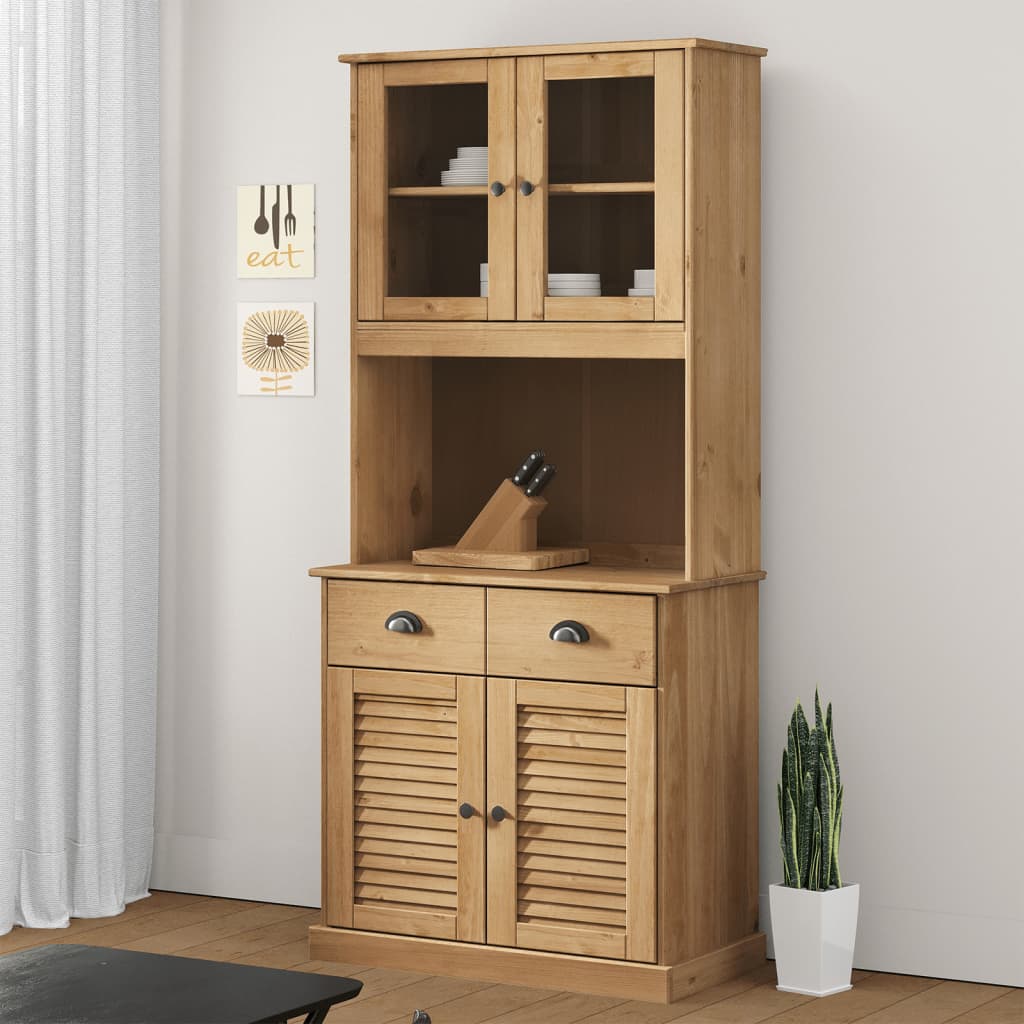 Příborník Vigo Bílý 78 X 40 X 175 Cm Masivní Borové Dřevo