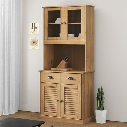 Příborník Vigo Bílý 78 X 40 X 175 Cm Masivní Borové Dřevo