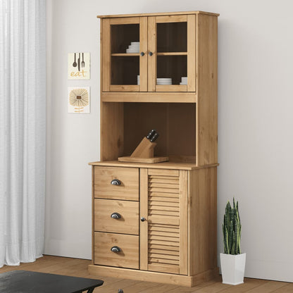 Příborník Vigo Bílý 78 X 40 X 175 Cm Masivní Borové Dřevo