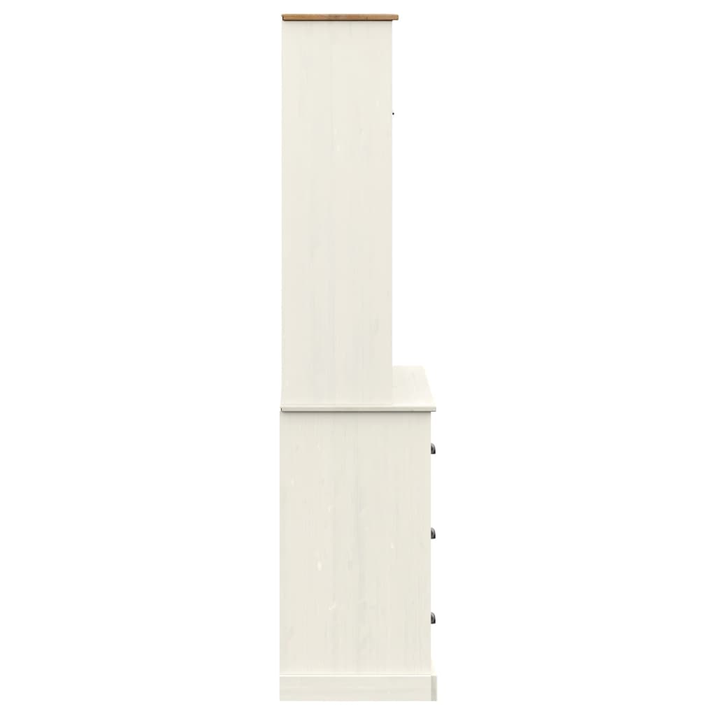 Příborník Vigo Bílý 78 X 40 X 175 Cm Masivní Borové Dřevo