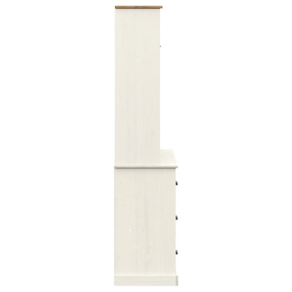 Příborník Vigo Bílý 78 X 40 X 175 Cm Masivní Borové Dřevo