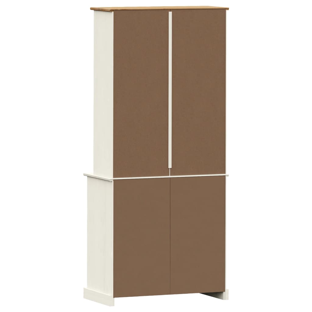 Příborník Vigo Bílý 78 X 40 X 175 Cm Masivní Borové Dřevo