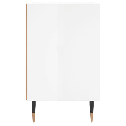 Noční Stolek Bílý S Vysokým Leskem 40X30X50 Cm Kompozitní Dřevo