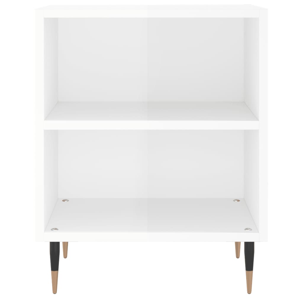 Noční Stolky 2 Ks Bílé Vysoký Lesk 40X30X50 Cm Kompozitní Dřevo