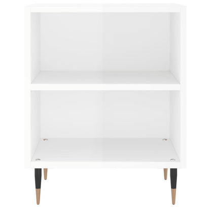 Noční Stolky 2 Ks Bílé Vysoký Lesk 40X30X50 Cm Kompozitní Dřevo
