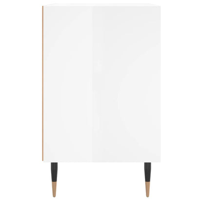 Noční Stolky 2 Ks Bílé Vysoký Lesk 40X30X50 Cm Kompozitní Dřevo