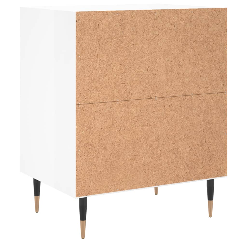 Noční Stolky 2 Ks Bílé Vysoký Lesk 40X30X50 Cm Kompozitní Dřevo