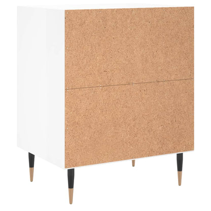 Noční Stolky 2 Ks Bílé Vysoký Lesk 40X30X50 Cm Kompozitní Dřevo