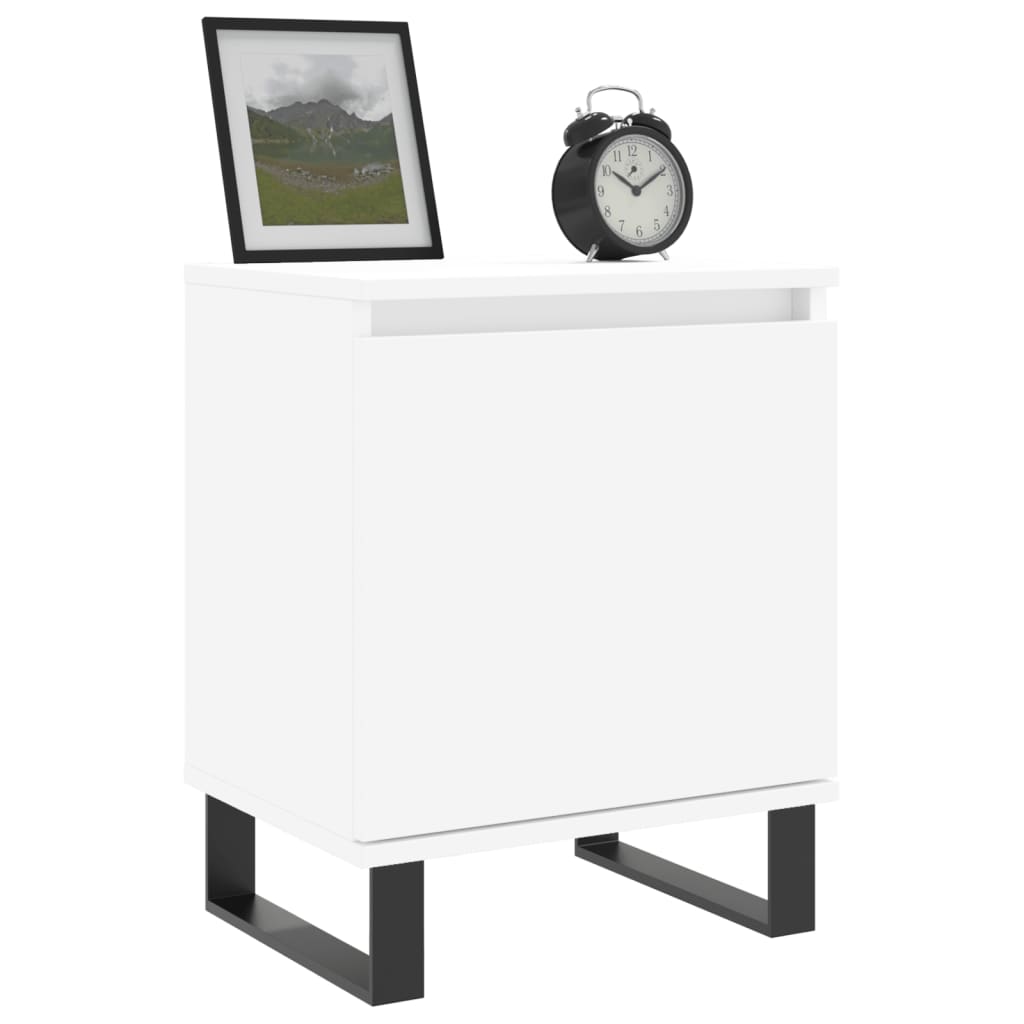 Noční Stolky 2 Ks Bílé Vysoký Lesk 40X30X50 Cm Kompozitní Dřevo
