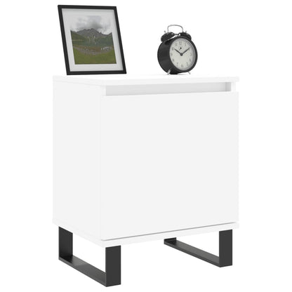 Noční Stolky 2 Ks Bílé Vysoký Lesk 40X30X50 Cm Kompozitní Dřevo