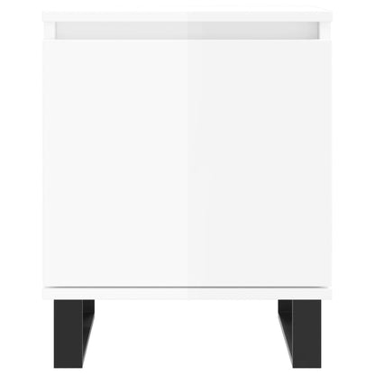 Noční Stolky 2 Ks Bílé Vysoký Lesk 40X30X50 Cm Kompozitní Dřevo