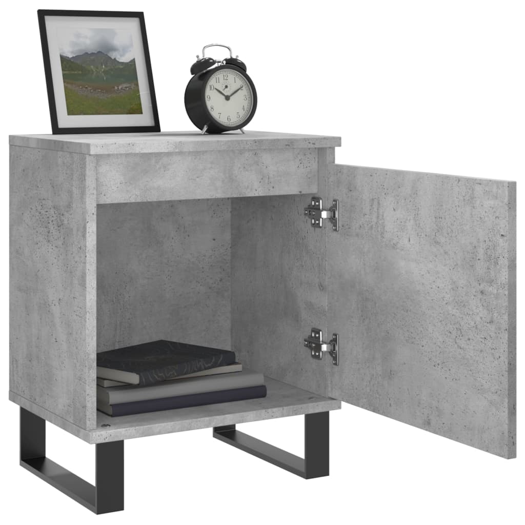 Noční Stolky 2 Ks Betonově Šedé 40X30X50 Cm Kompozitní Dřevo