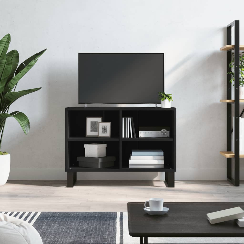 Tv Skříňka Černá 69,5 X 30 X 50 Cm Kompozitní Dřevo