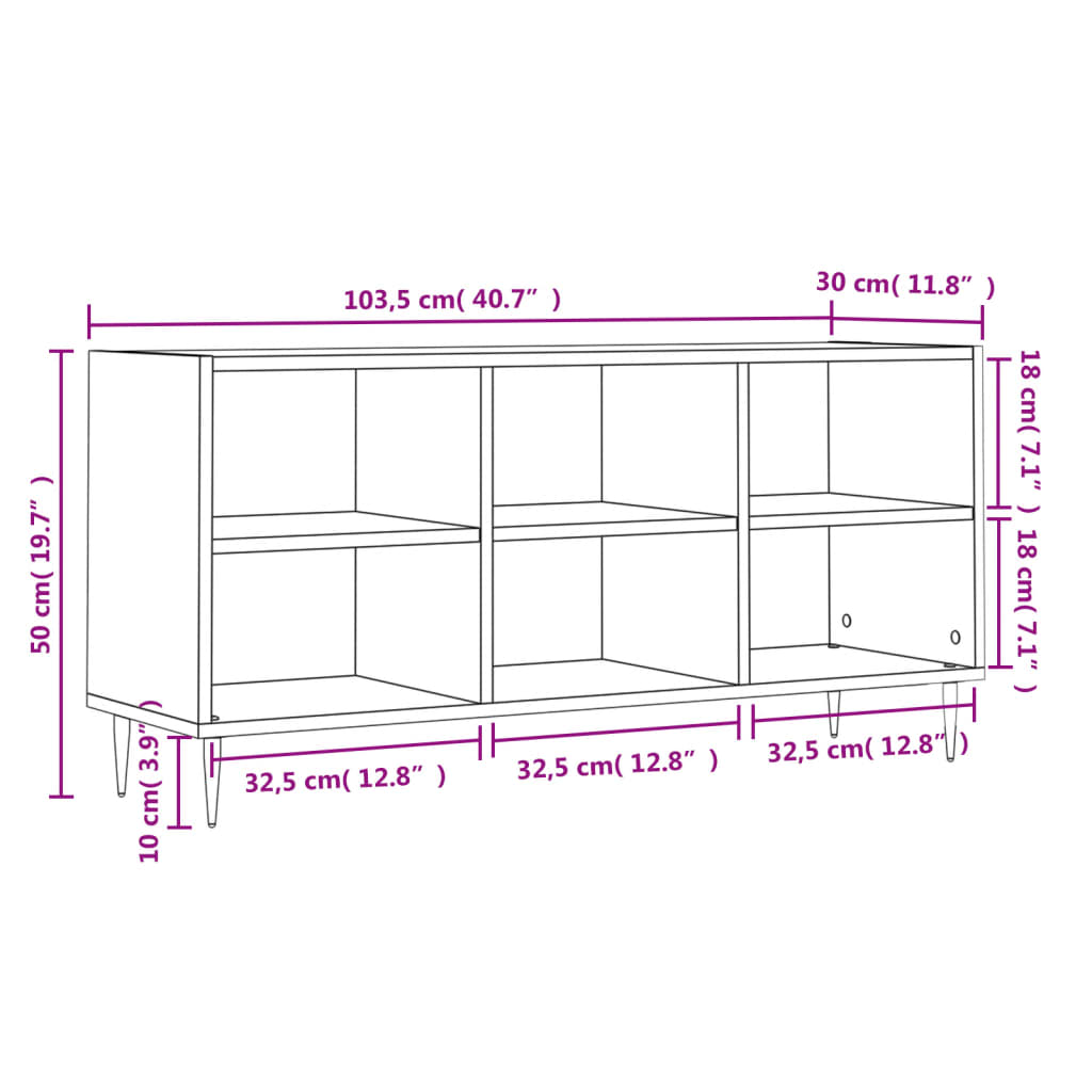 Tv Skříňka Bílá 103,5 X 30 X 50 Cm Kompozitní Dřevo