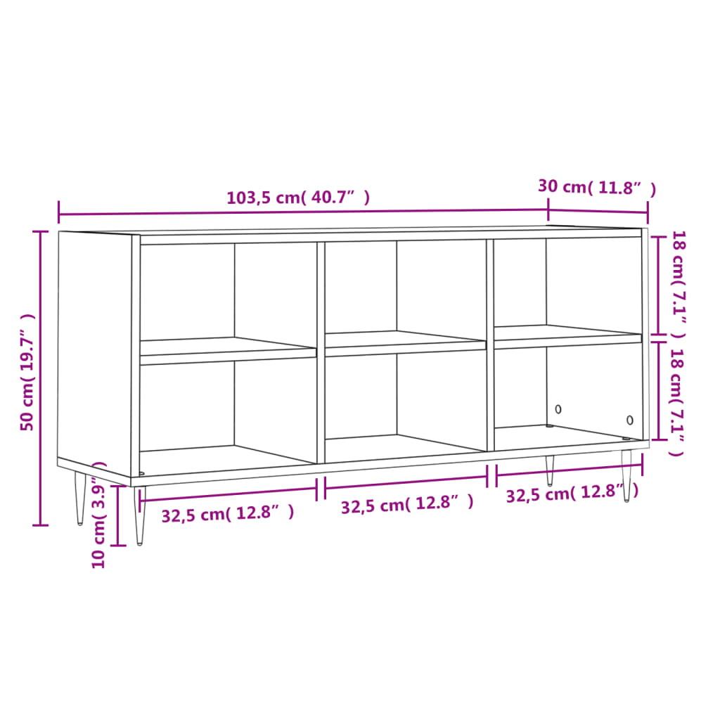 Tv Skříňka Betonově Šedá 103,5 X 30 X 50 Cm Kompozitní Dřevo
