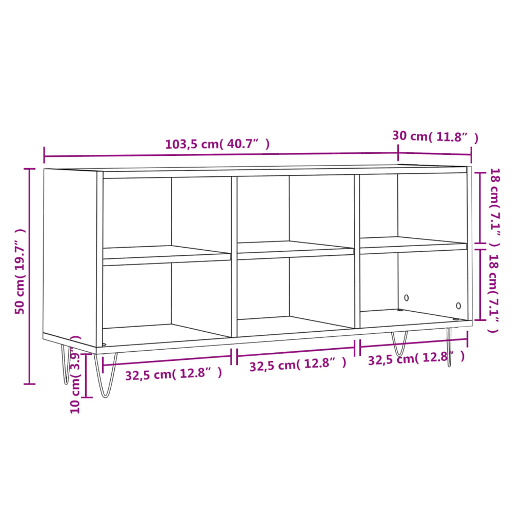 Tv Skříňka Betonově Šedá 103,5 X 30 X 50 Cm Kompozitní Dřevo