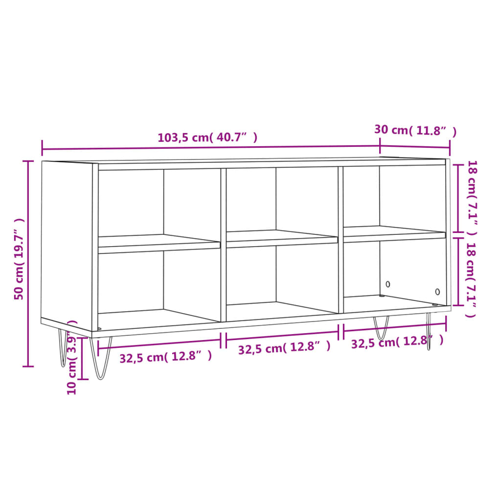 Tv Skříňka Kouřový Dub 103,5 X 30 X 50 Cm Kompozitní Dřevo