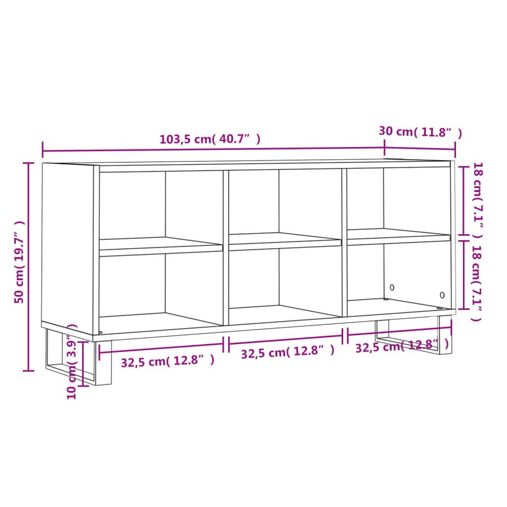 Tv Skříňka Bílá 103,5 X 30 X 50 Cm Kompozitní Dřevo
