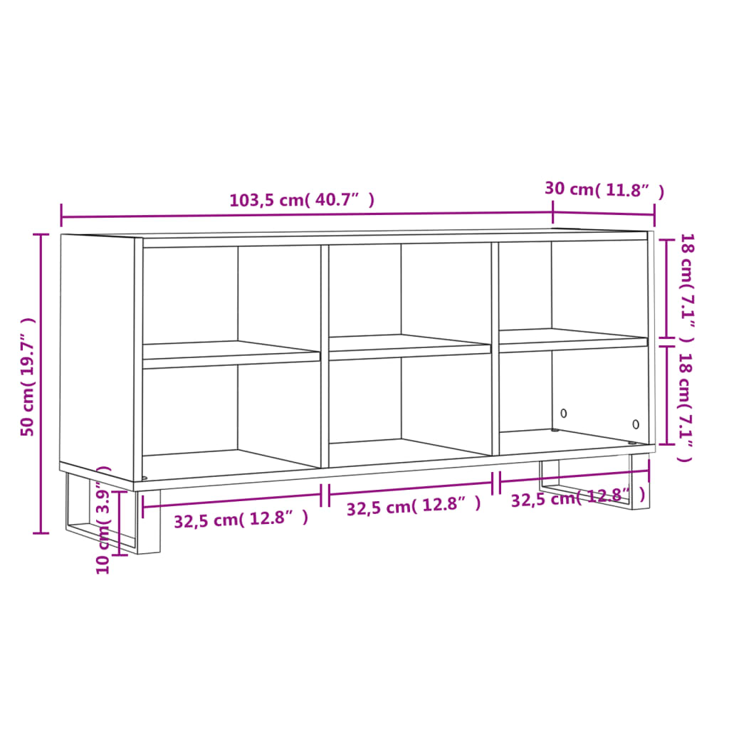 Tv Skříňka Kouřový Dub 103,5 X 30 X 50 Cm Kompozitní Dřevo