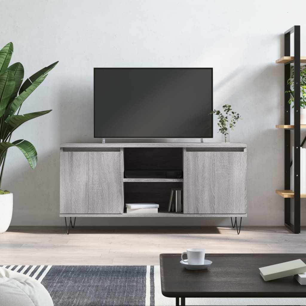 Tv Skříňka Šedá Sonoma 104 X 35 X 50 Cm Kompozitní Dřevo
