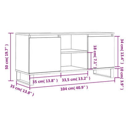 Tv Skříňka 104 X 35 X 50 Cm Kompozitní Dřevo