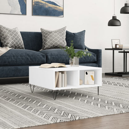 Konferenční Stolek Bílý 60 X 60 X 30 Cm Kompozitní Dřevo