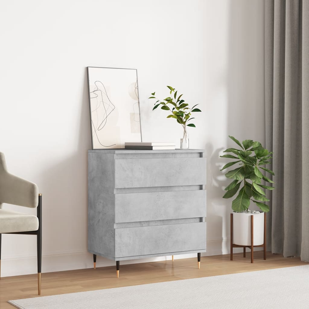 Příborník Betonově Šedý 60 X 35 X 70 Cm Kompozitní Dřevo