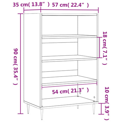 Skříň Highboard 57 X 35 X 90 Cm Kompozitní Dřevo