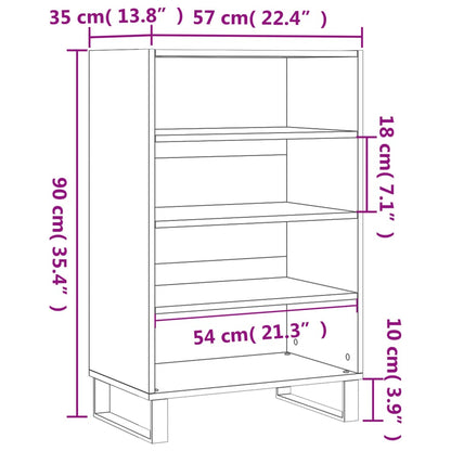Skříň Highboard Betonově Šedá 57 X 35 X 90 Cm Kompozitní Dřevo