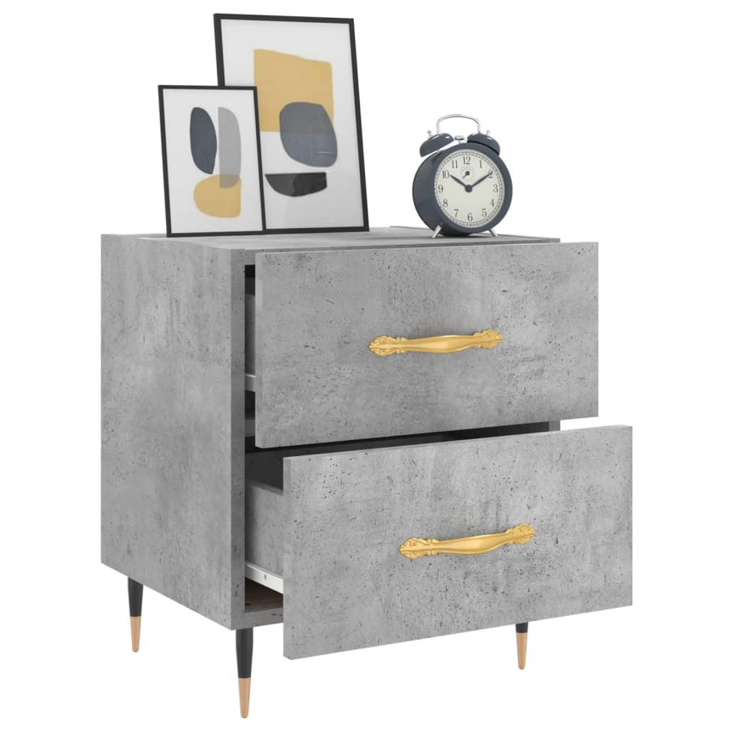 Noční Stolky 2 Ks Betonově Šedé 40X35X47,5 Cm Kompozitní Dřevo