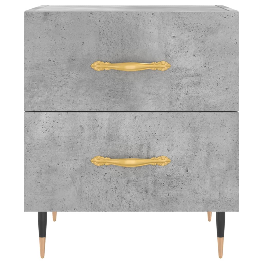 Noční Stolky 2 Ks Betonově Šedé 40X35X47,5 Cm Kompozitní Dřevo