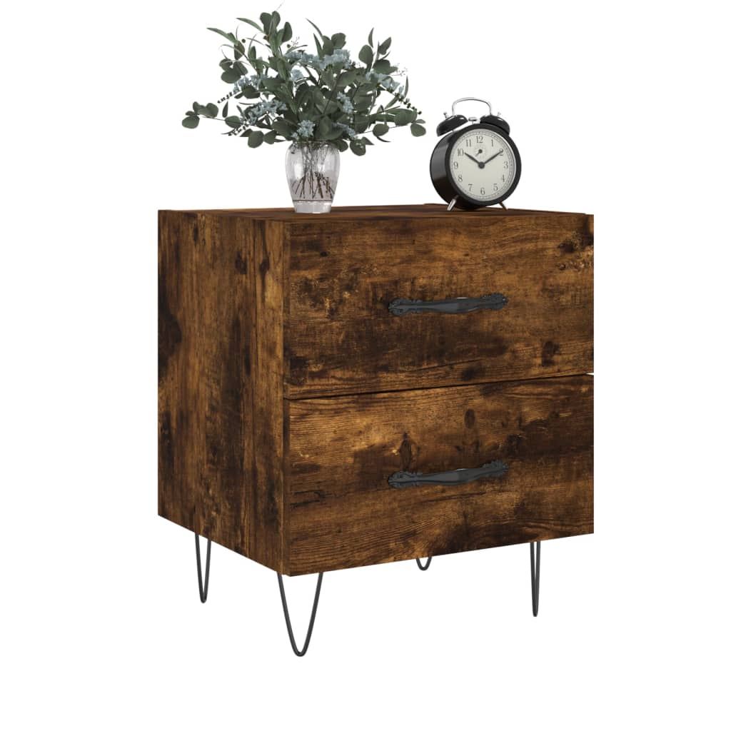 Noční Stolky 2 Ks Kouřový Dub 40X35X47,5 Cm Kompozitní Dřevo
