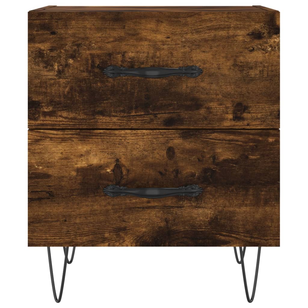 Noční Stolky 2 Ks Kouřový Dub 40X35X47,5 Cm Kompozitní Dřevo