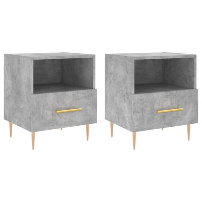 Noční Stolky 2 Ks Betonově Šedé 40X35X47,5 Cm Kompozitní Dřevo