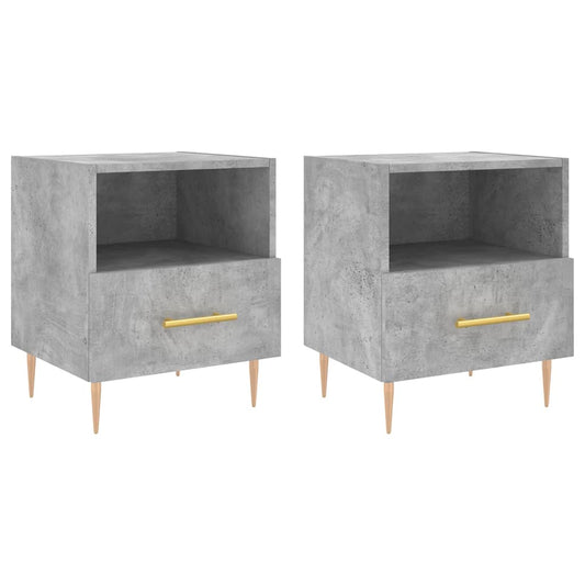 Noční Stolky 2 Ks Betonově Šedé 40X35X47,5 Cm Kompozitní Dřevo