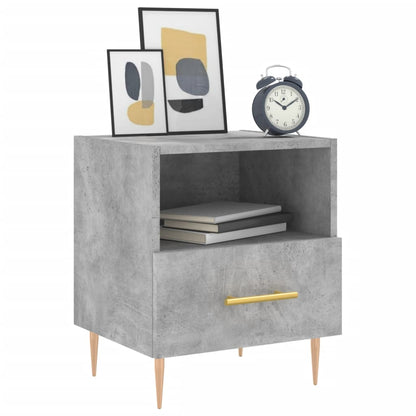 Noční Stolky 2 Ks Betonově Šedé 40X35X47,5 Cm Kompozitní Dřevo