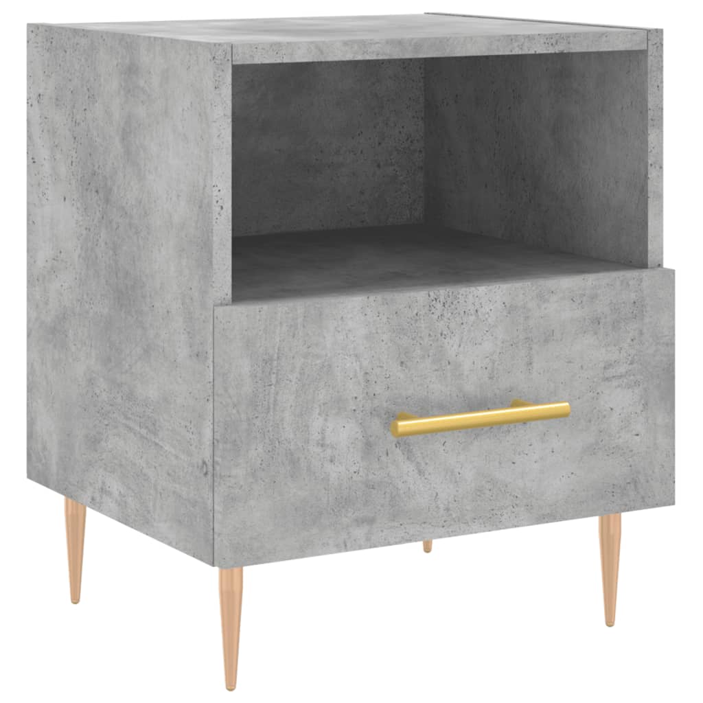 Noční Stolky 2 Ks Betonově Šedé 40X35X47,5 Cm Kompozitní Dřevo