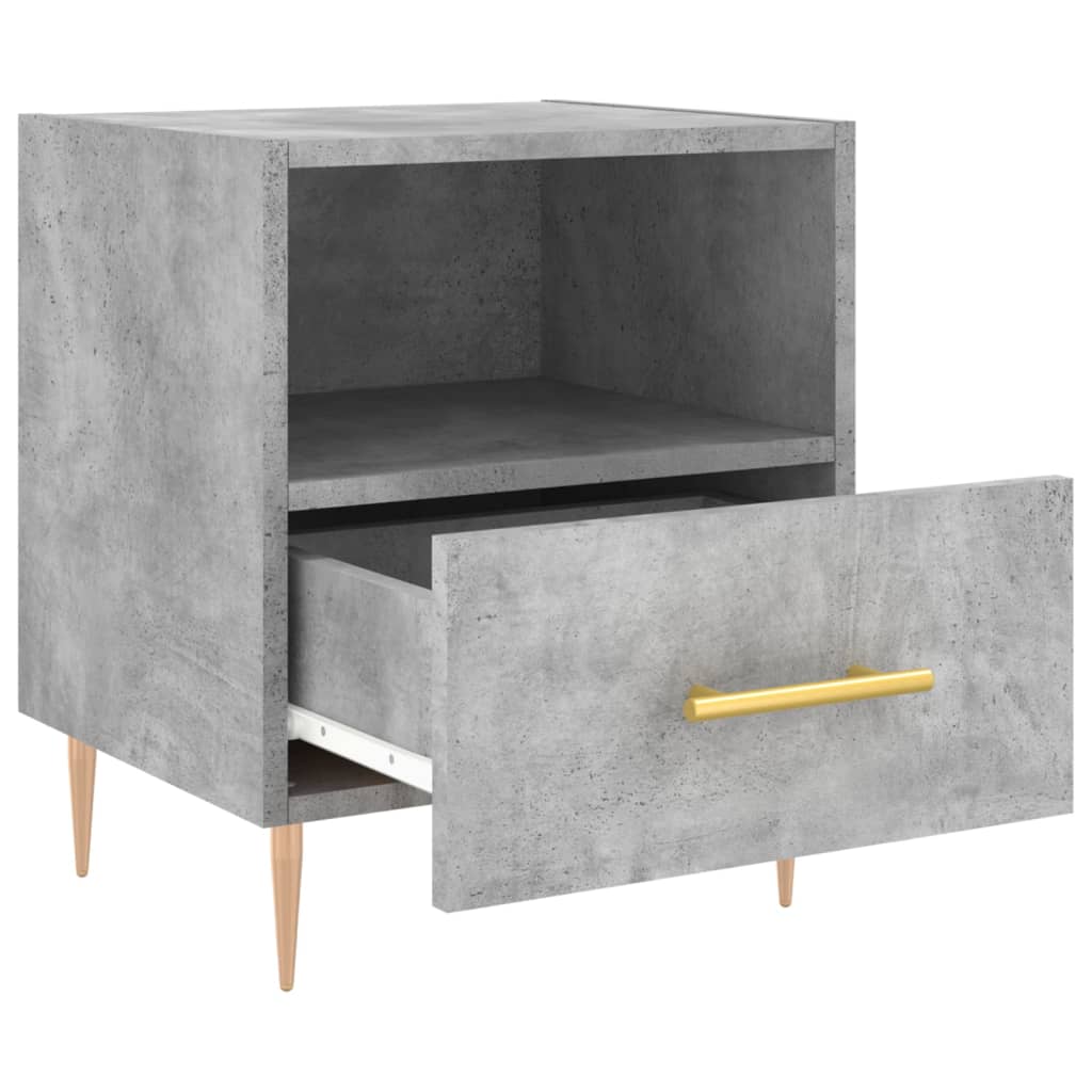 Noční Stolky 2 Ks Betonově Šedé 40X35X47,5 Cm Kompozitní Dřevo