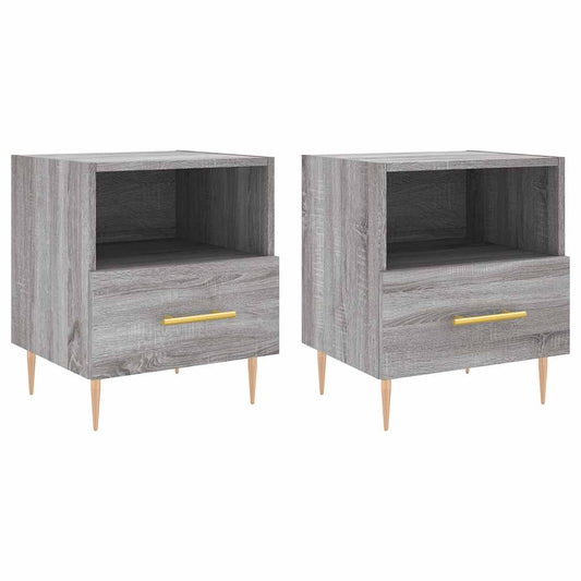 Noční Stolky 2 Ks Šedé Sonoma 40X35X47,5 Cm Kompozitní Dřevo