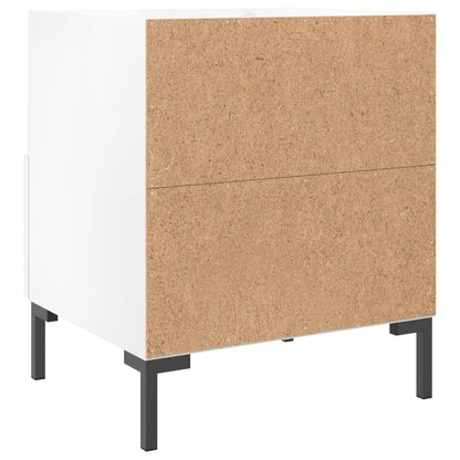 Noční Stolky 2 Ks Lesklé Bílé 40X35X47,5 Cm Kompozitní Dřevo