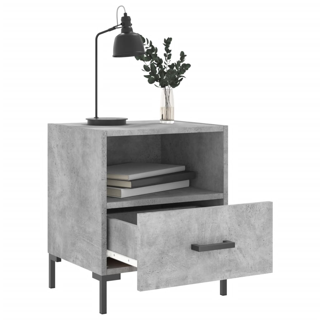 Noční Stolky 2 Ks Betonově Šedé 40X35X47,5 Cm Kompozitní Dřevo