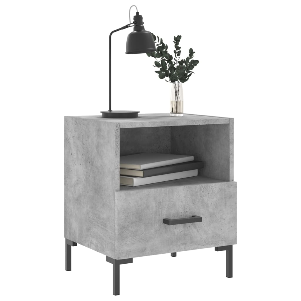 Noční Stolky 2 Ks Betonově Šedé 40X35X47,5 Cm Kompozitní Dřevo