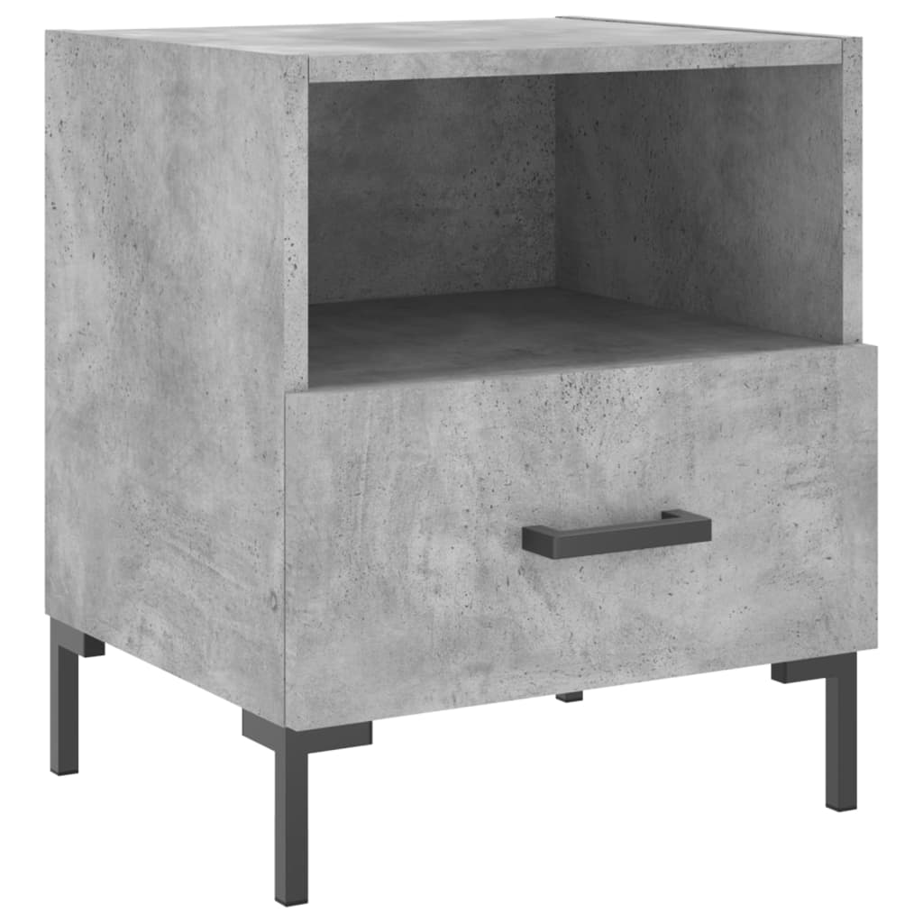 Noční Stolky 2 Ks Betonově Šedé 40X35X47,5 Cm Kompozitní Dřevo