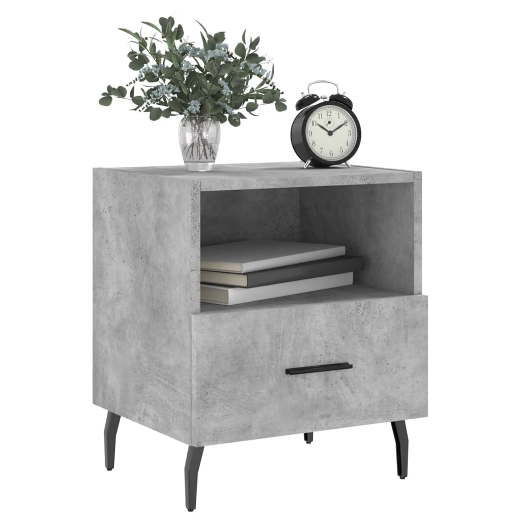 Noční Stolky 2 Ks Betonově Šedé 40X35X47,5 Cm Kompozitní Dřevo