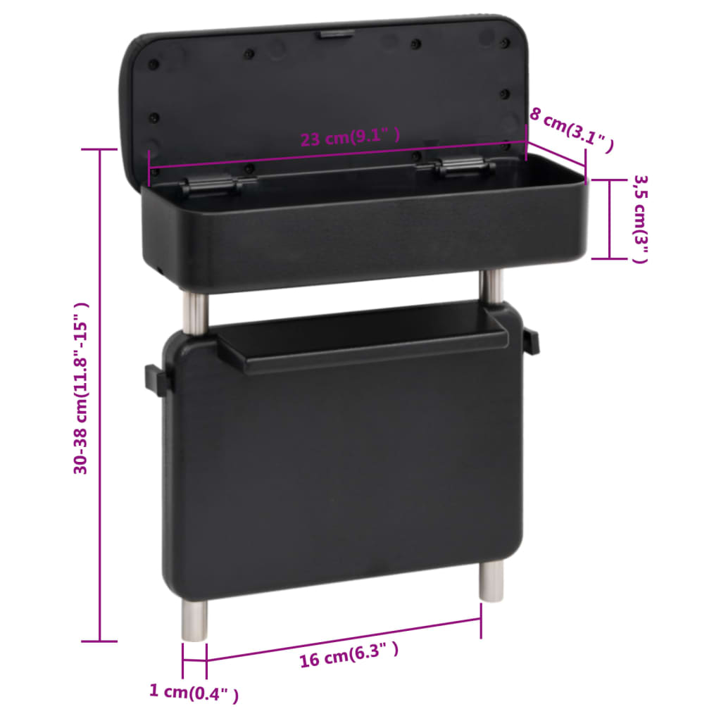 Loketní Opěrka Univerzální Černá 23 X 8 X (30–38) Cm Abs